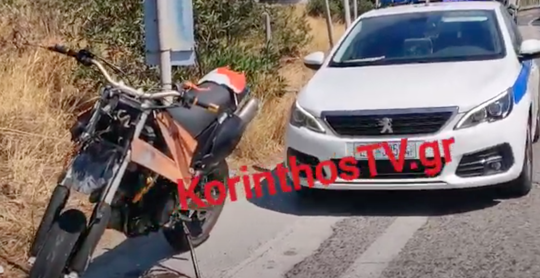 Μηχανή συγκρούστηκε με τροχόσπιτο στον Ισθμό – Ένας τραυματίας